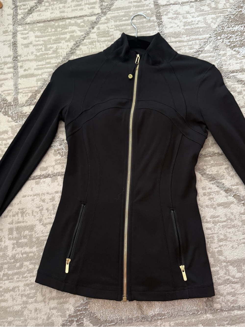 black and gold lulu lemon define jacket worn once. size 4